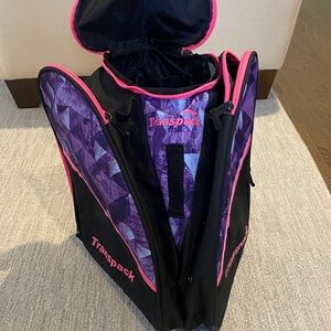 Junior/ Kids Transpack Black and Pink Ski Boot Bag